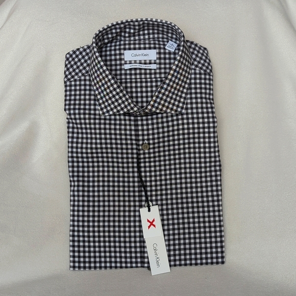 Calvin Klein | Extreme Slim Stretch Butting Down Men's Dress Shirt - Picture 2 of 8